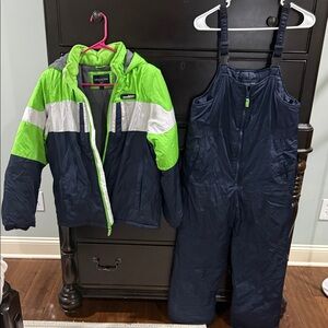 London Fog Green and Navy Kids Snowsuit